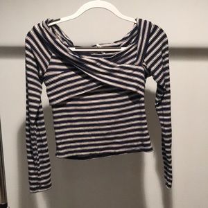 LUSH blue and white striped long sleeve